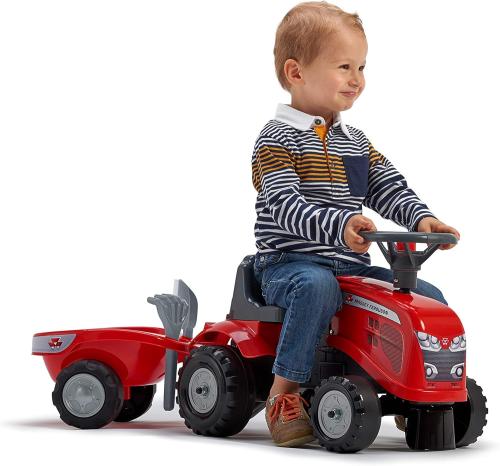 Falk Baby Massey Ferguson Tractor Carrier with Trailer -  - Fagan Toys