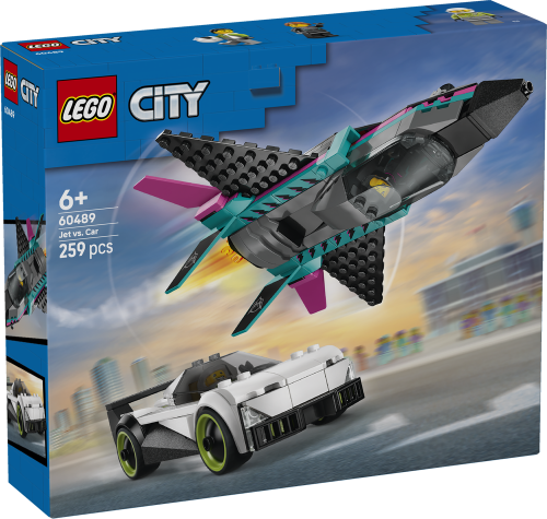 LEGO City Jet vs. Car \u2013 Toy Cars and Jet Toy Playset - 60489