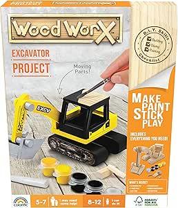 Wood Worx Wooden Excavator Model Kit