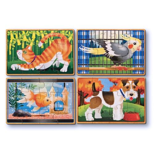 Pets Puzzles in a Box, 4 Jigsaws of Pets