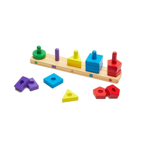 Stack & Sort Board, Shape and Colour Matching on Pegs