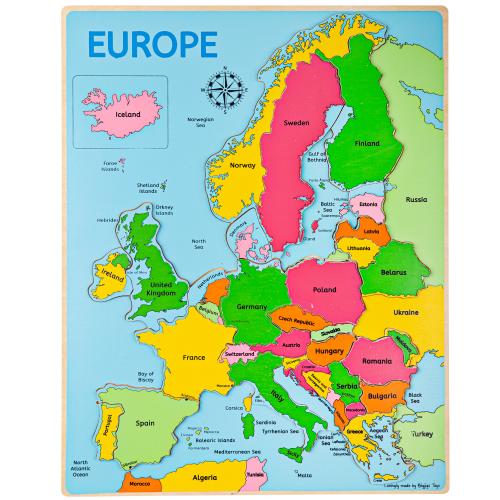 Bigjigs Toys Europe Inset Puzzle - Educational Geography Map