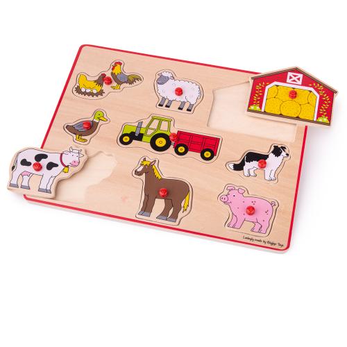 Bigjigs Toys Lift Out Puzzle - Farm Animals