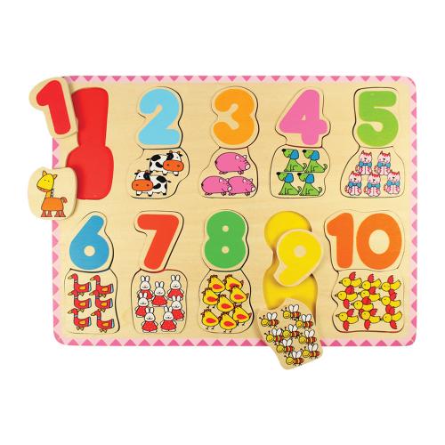 Bigjigs Toys Number and Colour Matching Puzzle - Educational Toy