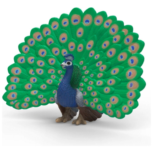 Schleich Wild Life Colorful Peacock Bird Figurine 14926
