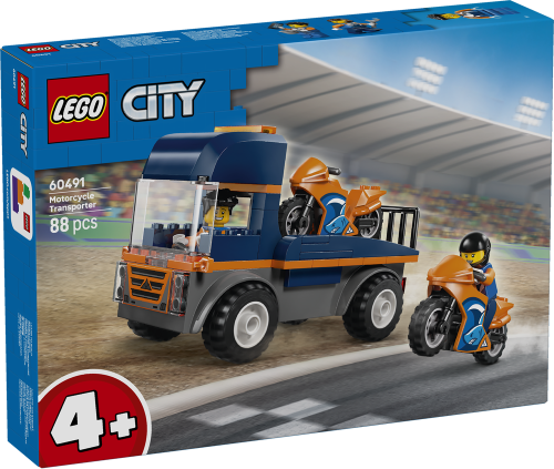 LEGO City Motorcycle Transporter Toy and 2 Minifigures 60491