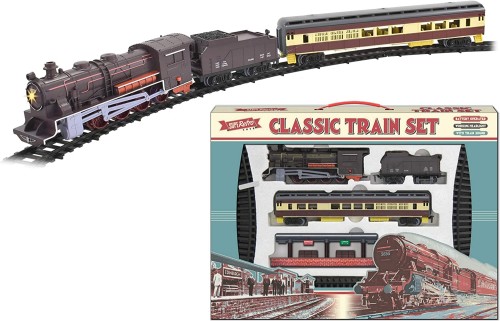 Kandy Toys Classic Retro Electric Large Toy Train with Track