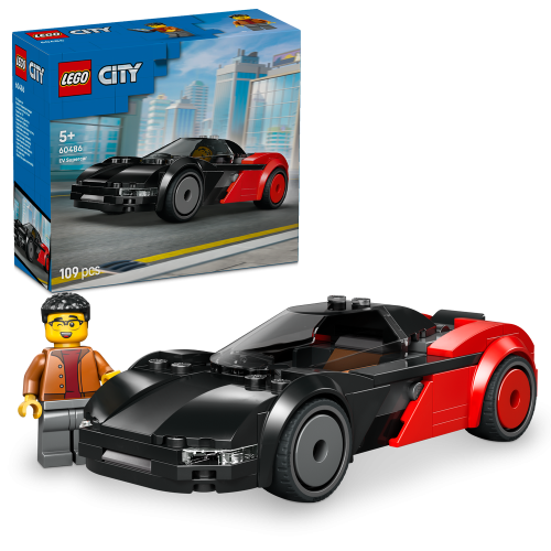 LEGO City EV Supercar Toy Building Kit and Minifigure 60486