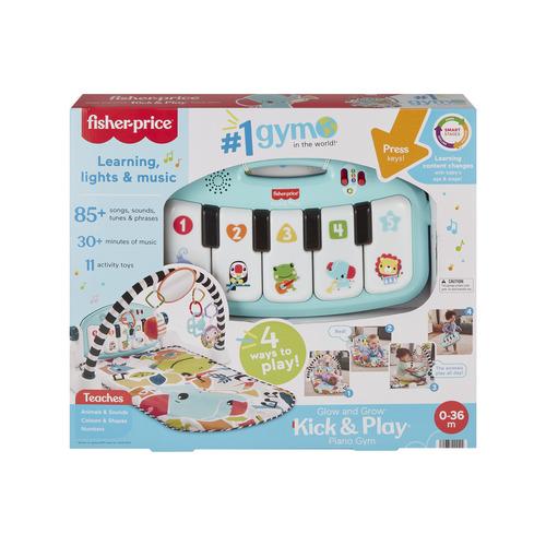 Fisher-Price Glow and Grow Kick & Play Piano Baby Gym Blue -  - Fagan Toys