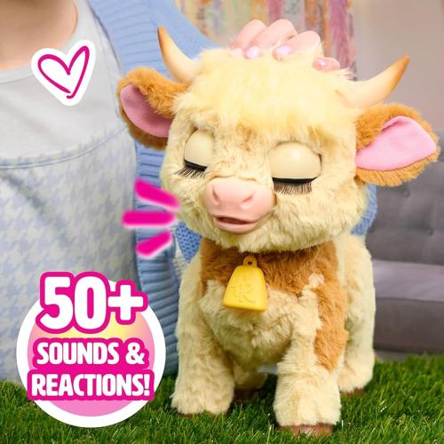 FurReal Plush Toy Interactive Pet Maggie the Feed & Follow Cow