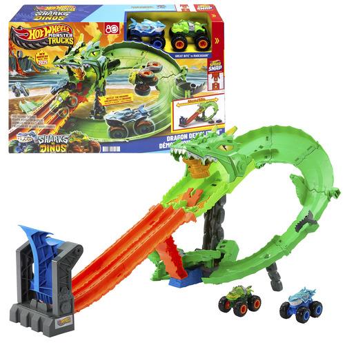 Hot Wheels Monster Trucks Sharks vs. Dinos Dragon Demolition Playset -  - Fagan Toys