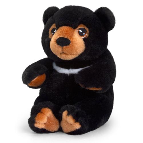 18cm Keeleco Black Bear Soft Toy