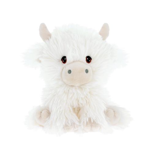18cm Keeleco Cream Shaggy Cow Soft Toy