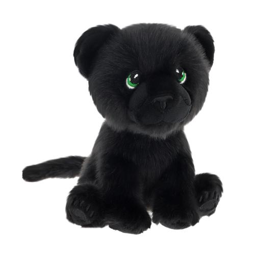 14cm Keeleco Sitting Black Jungle Cat Soft Toy