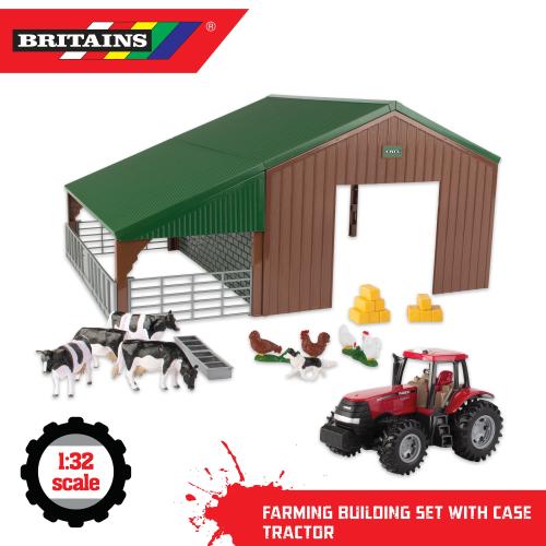 Britains Farm Building Set with Case Tractor