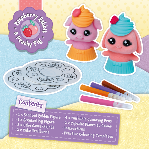 Fuzzikins Baby Cakes Peach Melba Cakes (Peachy Piggy & Raspberry Rabbit) -  - Fagan Toys