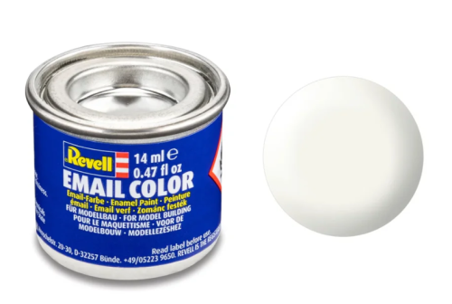 Revell Silk "White" (RAL 9010) Enamel Color Enamel - 14ml