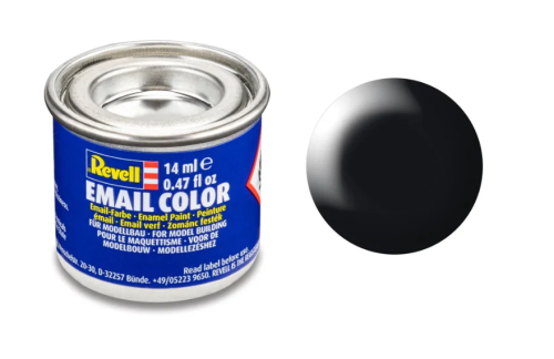 Revell Silk "Black" (RAL 9005) Enamel Color Enamel - 14ml