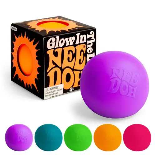 NeeDoh Glow in the Dark Assorted Classic Groovy Glob Squishy Fidget Toy Asst