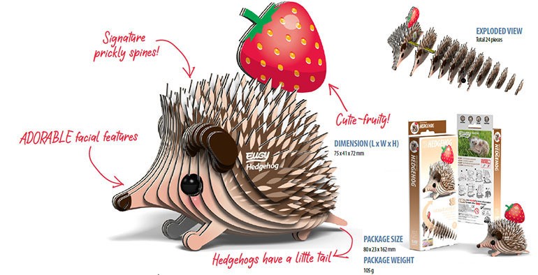 EUGY Hedgehog 3D Puzzle - Toymaster - Fagan Toys