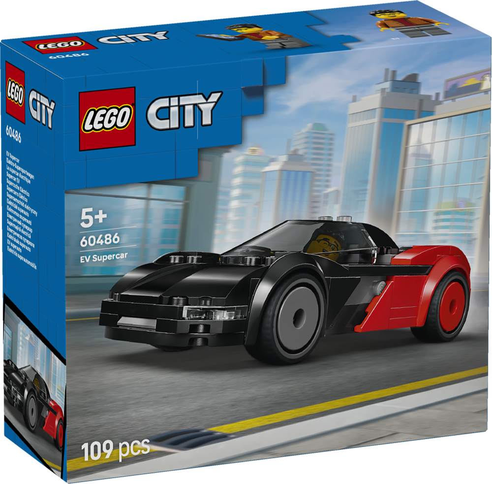 LEGO City EV Supercar Toy Building Kit and Minifigure 60486