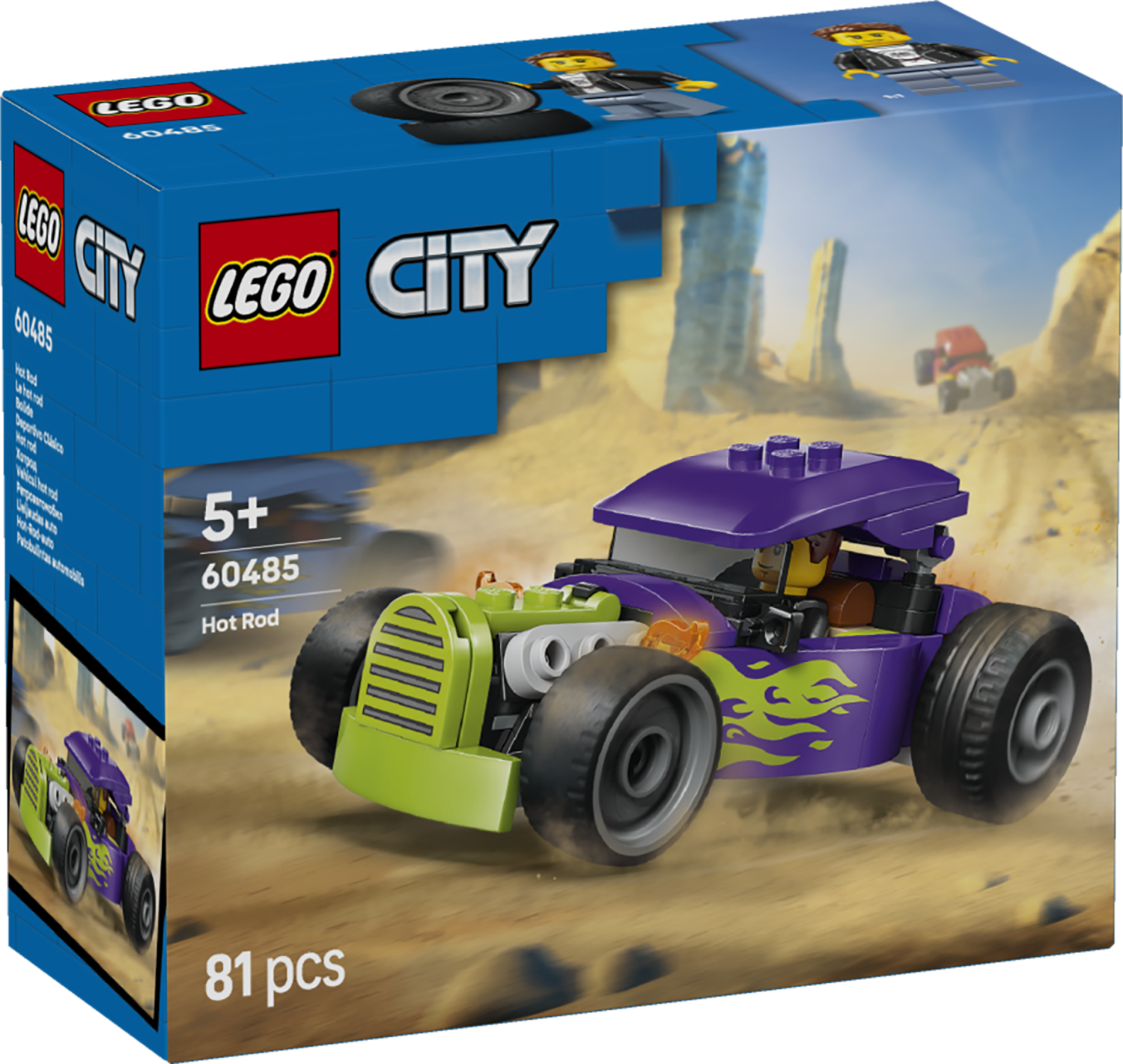 LEGO City Hot Rod Race Car Building Toy and Minifigure 60485