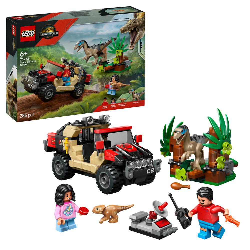 LEGO Jurassic World Raptor Off-Road Escape Velociraptor Toy Dinosaur 76972 - Lego - Fagan Toys
