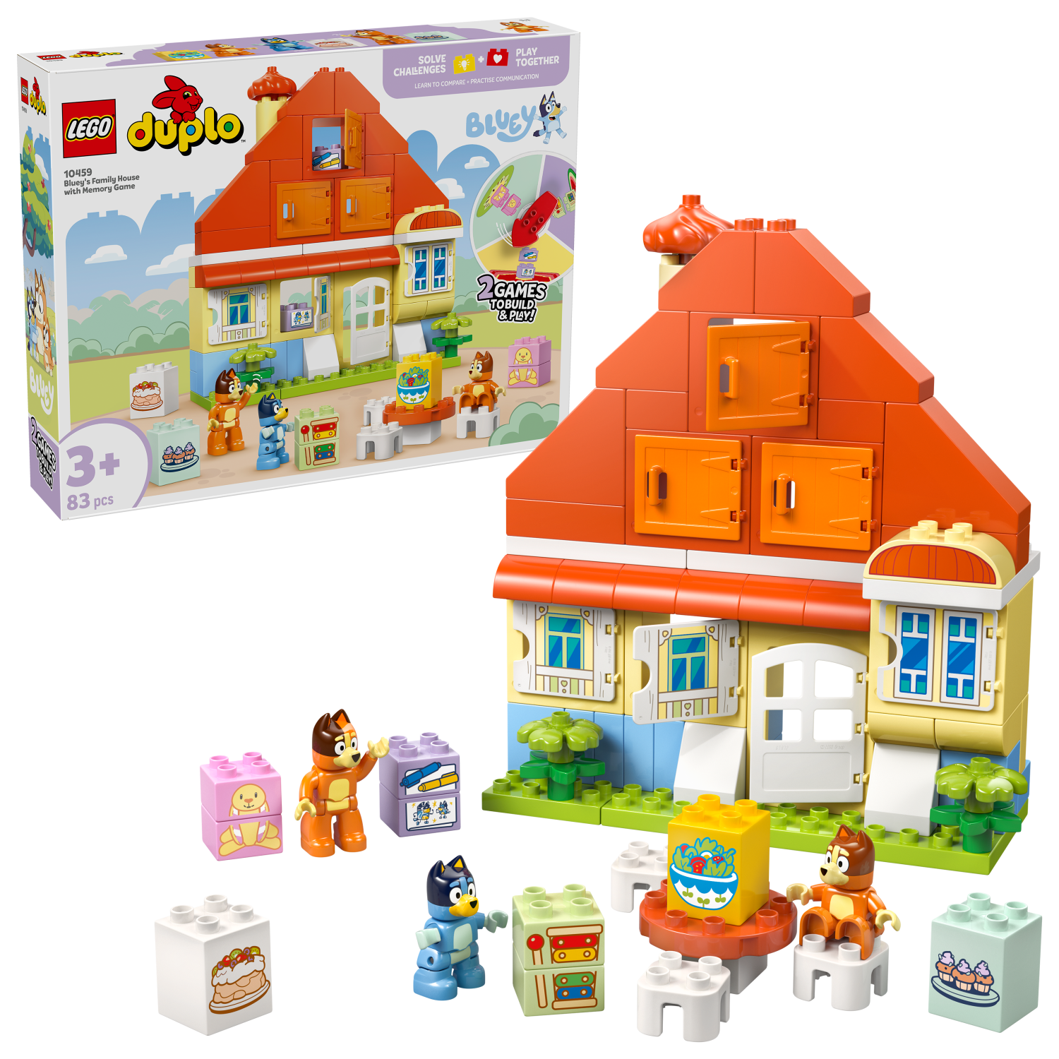 LEGO DUPLO Bluey: Bluey’s Family House with Memory Game Interactive Toy 10459 - Lego - Fagan Toys