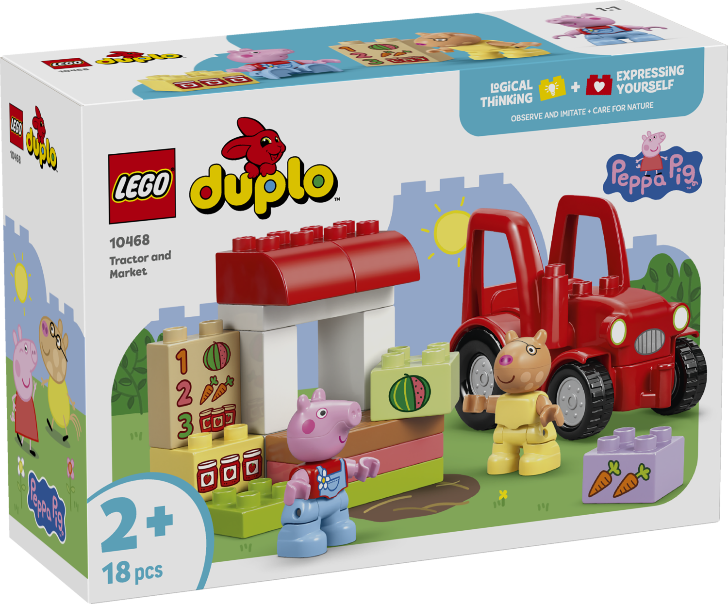 LEGO\u00ae DUPLO\u00ae Peppa Pig Tractor and Market Building Toy 10468