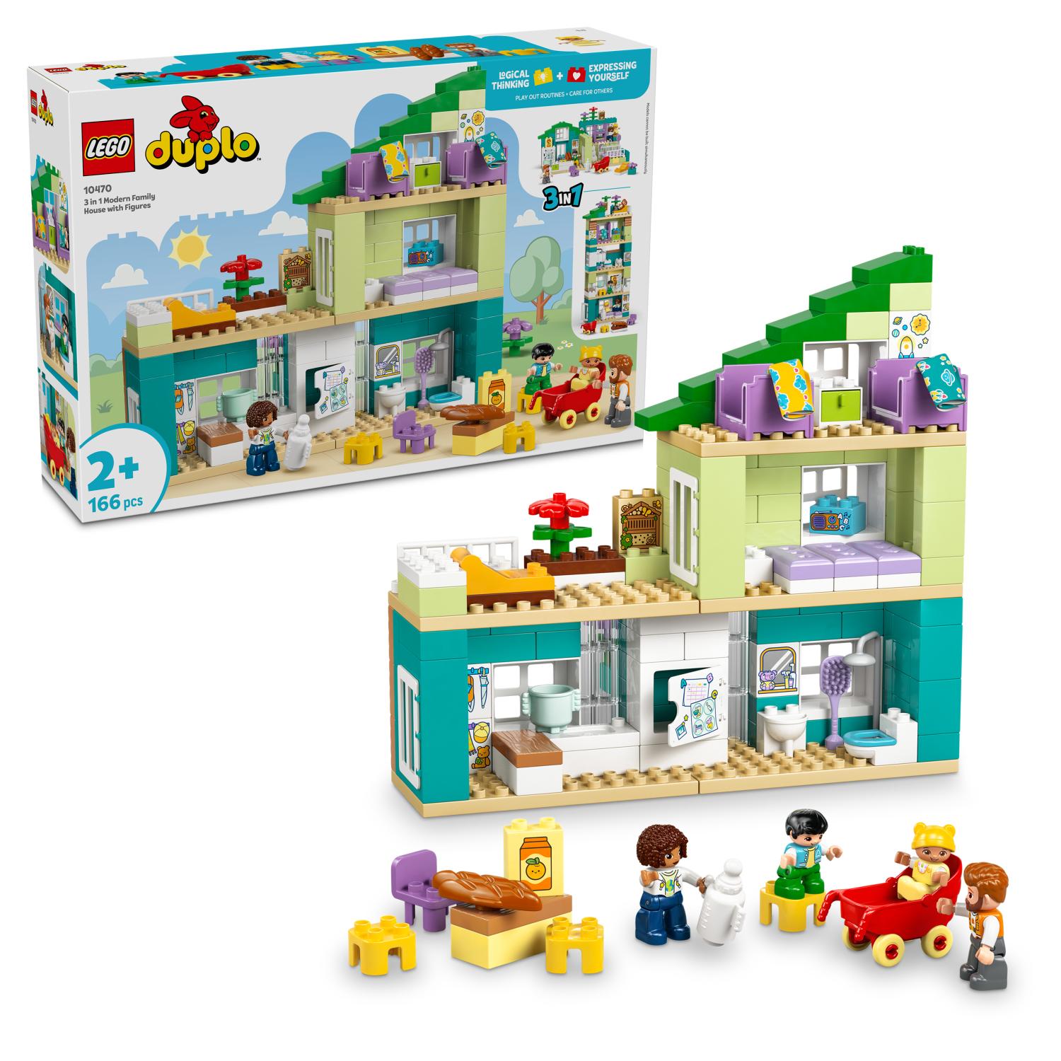 LEGO DUPLO Town 3 in 1 Modern Family House with Figures 10470 - Lego - Fagan Toys