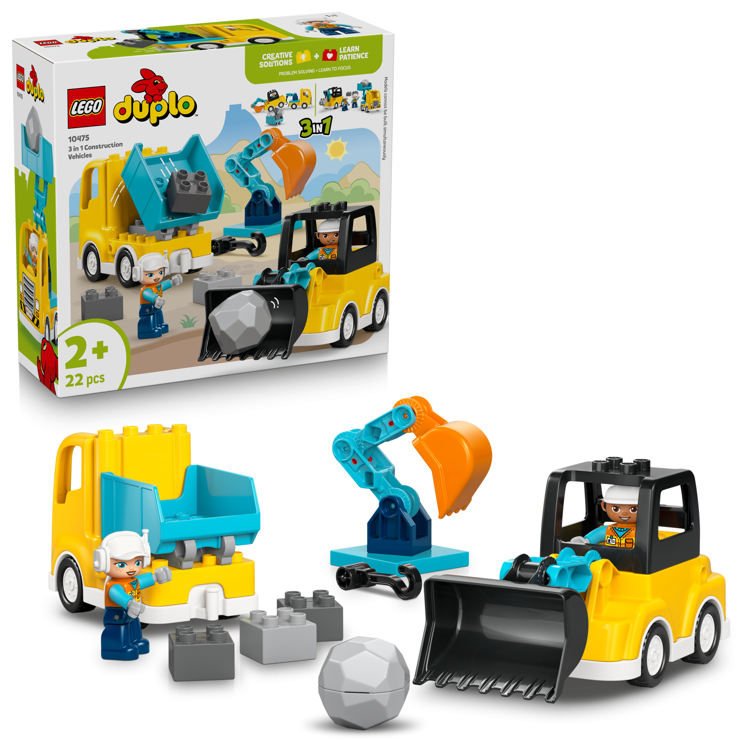 LEGO DUPLO Town 3 in 1 Construction Vehicles Toys 10475 - Lego - Fagan Toys
