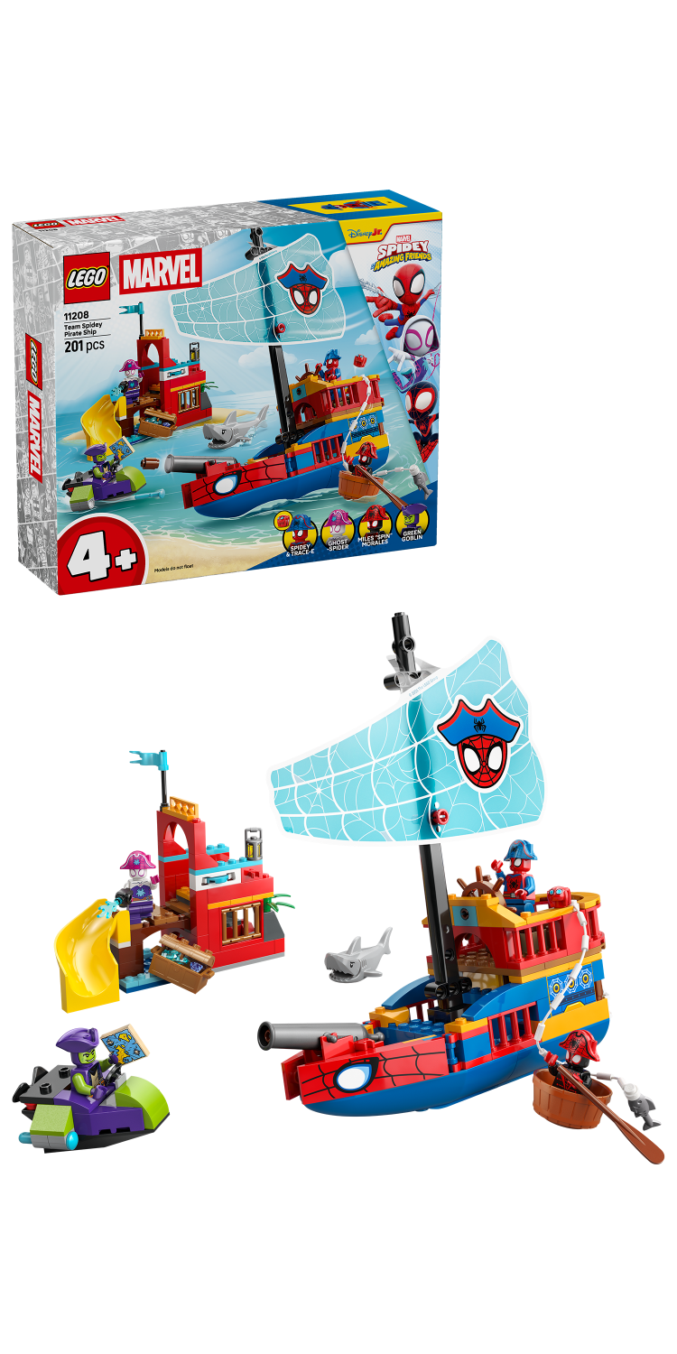 LEGO Marvel Spidey And His Amazing Friends Team Spidey Pirate Ship 11208 - Lego - Fagan Toys