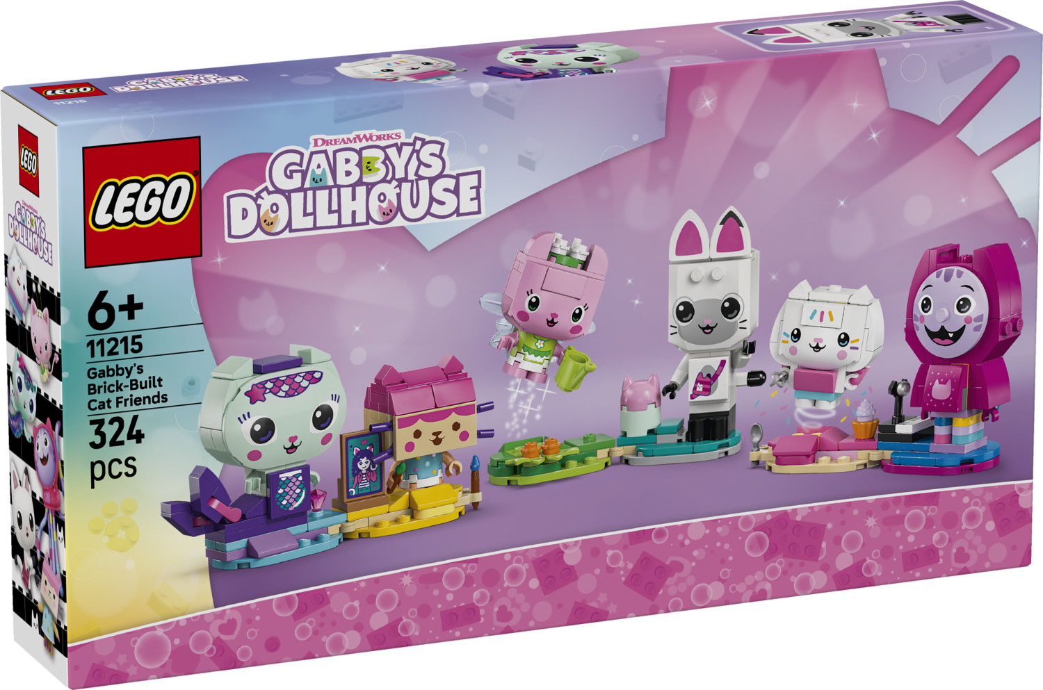 LEGO Gabby\u2019s Dollhouse Gabby\u2019s Brick-Built Cat Friends 11215 | Build & Play with 6 Characters