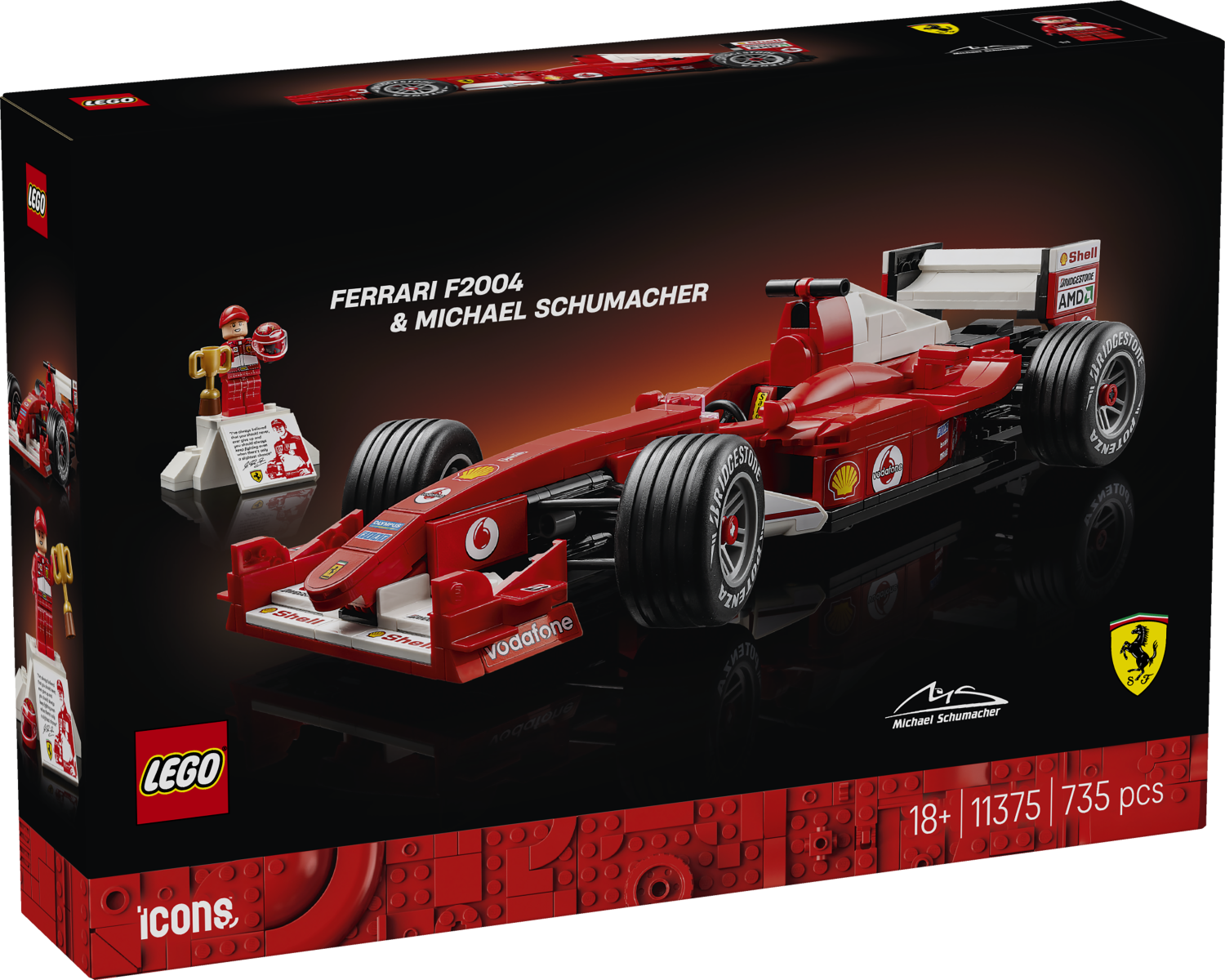 LEGO® Icons Ferrari F2004 & Michael Schumacher Model Car 11375 - Lego - Fagan Toys