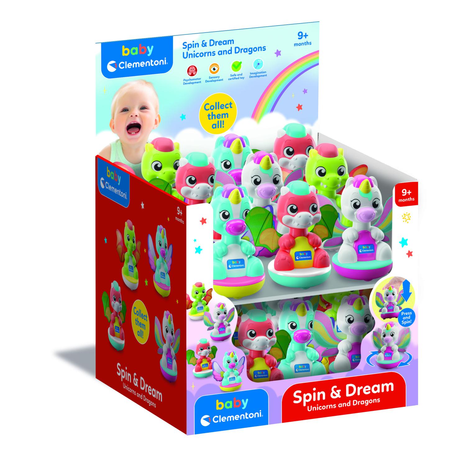 Baby Clementoni Spin & Dream - Unicorns & Dragons Assorted -  - Fagan Toys