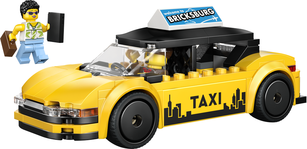 LEGO City Yellow Taxi - Model Car Kit with 2 Minifigures 60487