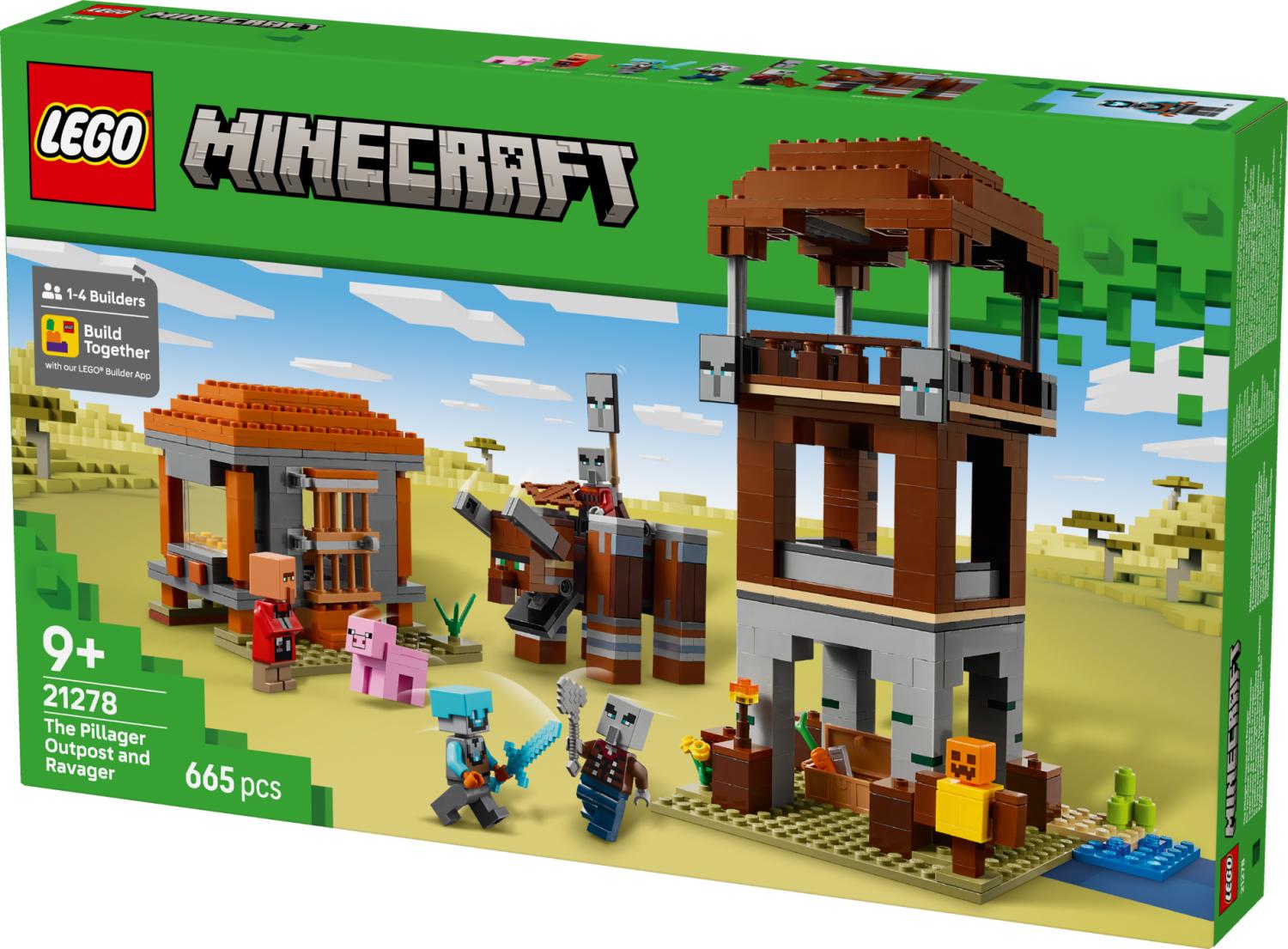 LEGO Minecraft The Pillager Outpost and Ravager Gamer Building Toy Gift 21278