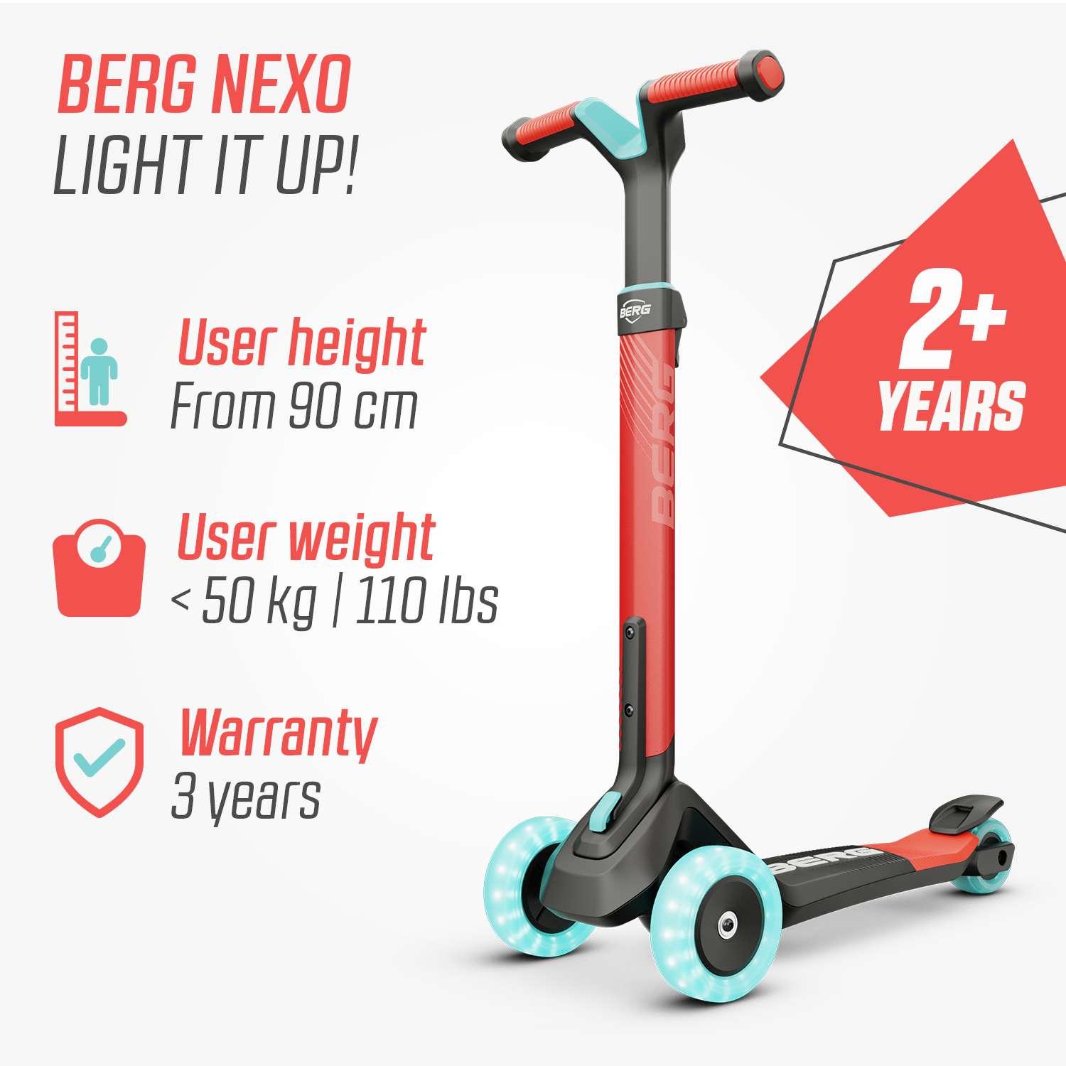 BERG Nexo Foldable Lights Scooter Red - Toymaster - Fagan Toys