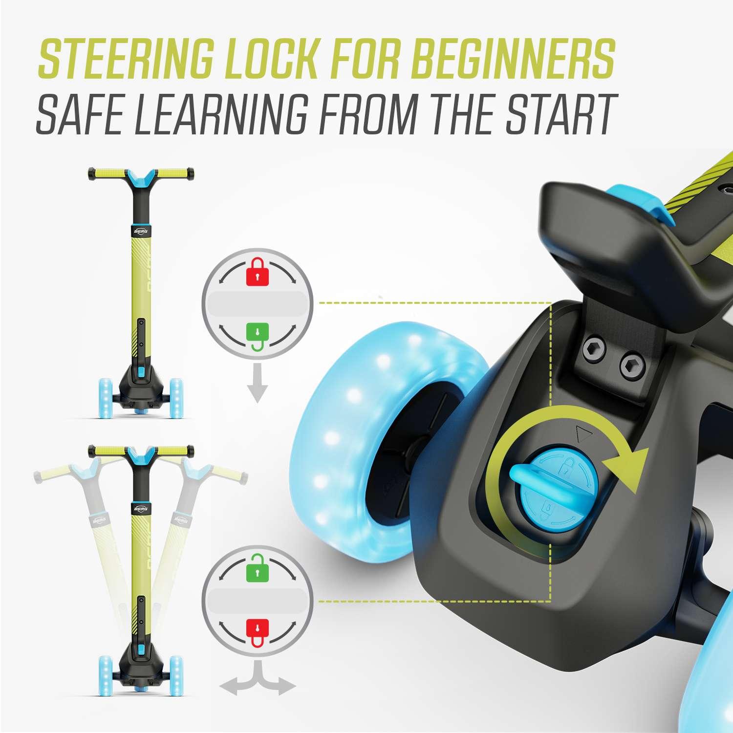 BERG Nexo Foldable Lights LED-deck Lime Scooter - Toymaster - Fagan Toys
