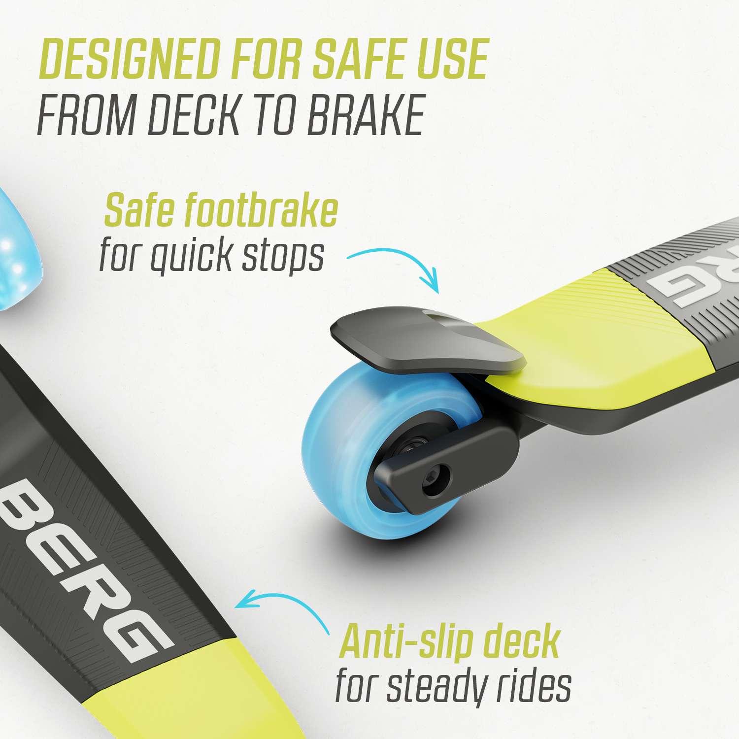 BERG Nexo Foldable Lights LED-deck Lime Scooter - Toymaster - Fagan Toys