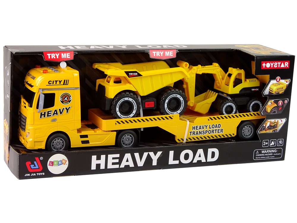 Excavator & Heavy Load Transporter with Sounds and Lights - Toymaster - Fagan Toys