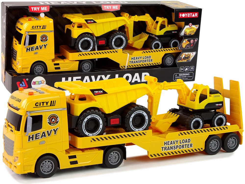 Excavator & Heavy Load Transporter with Sounds and Lights - Toymaster - Fagan Toys