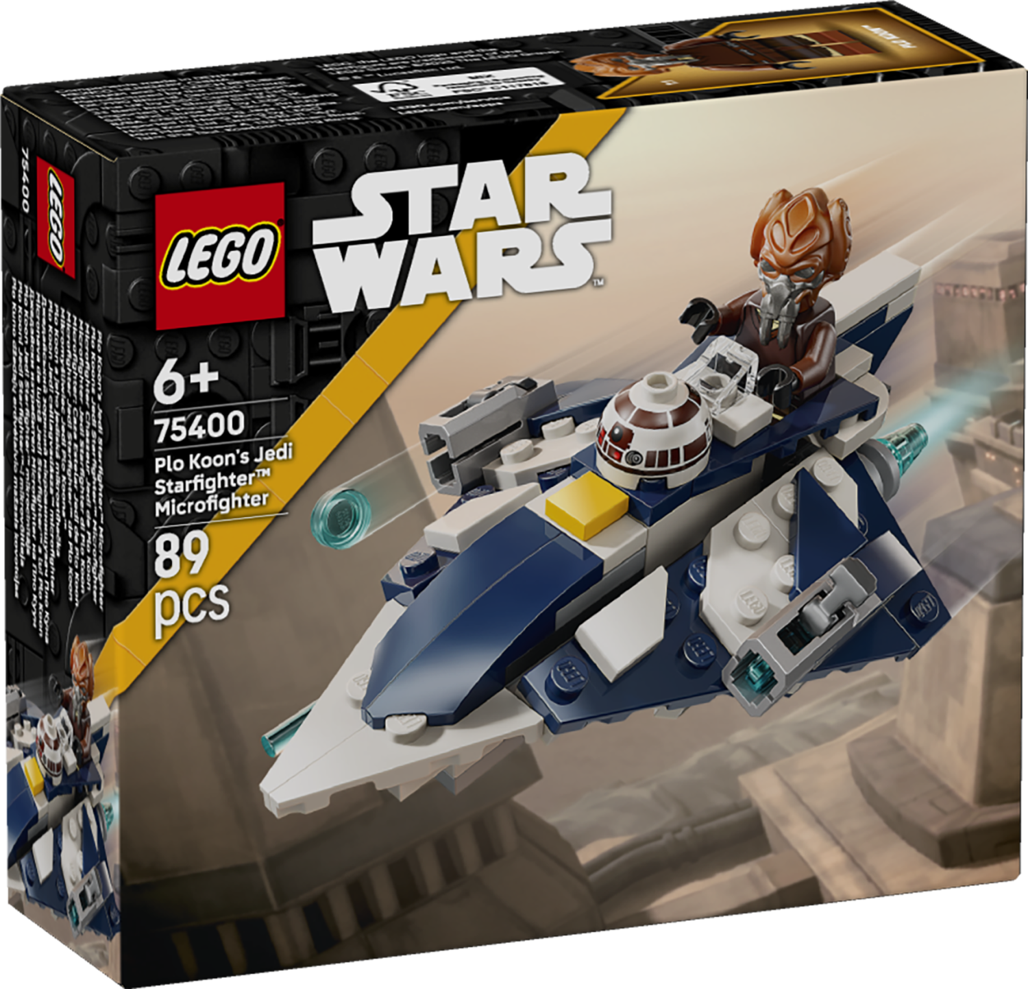 LEGO Star Wars Plo Koon\u2019s Jedi Starfighter Microfighter Building Toy 75400