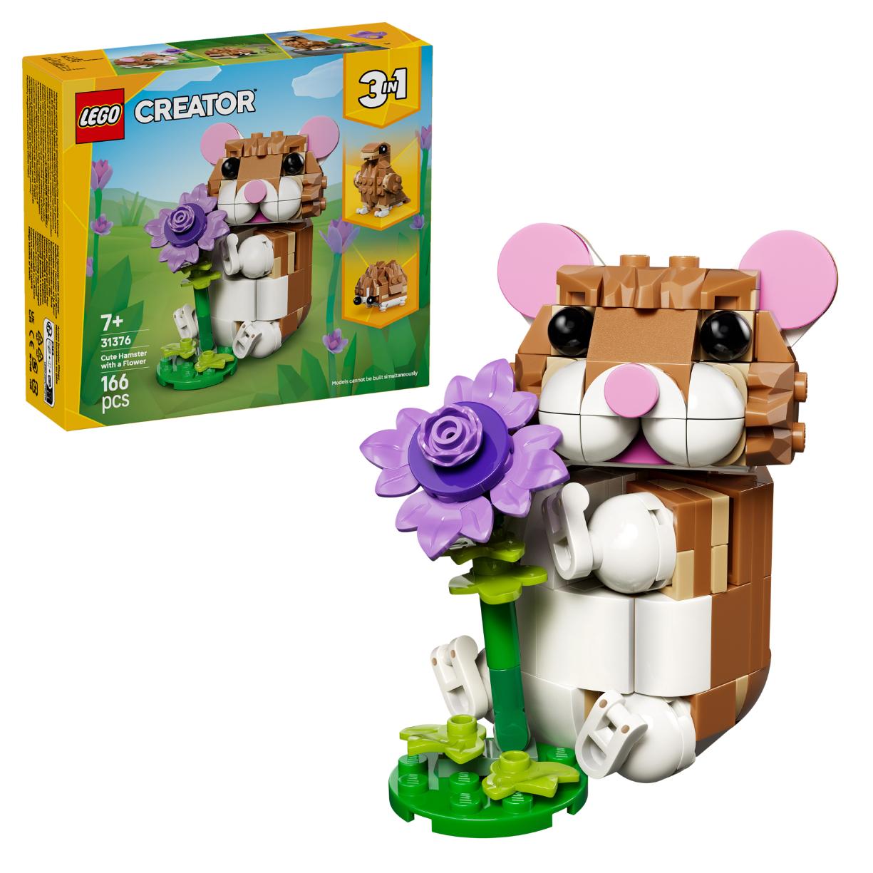 LEGO Creator 3 in 1 Cute Hamster with a Flower Toy 31376 - Lego - Fagan Toys