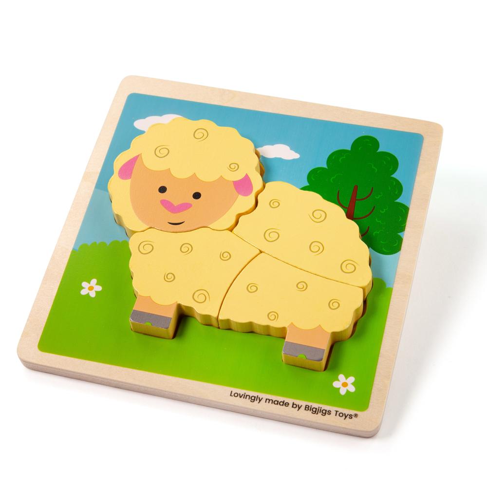 Bigjigs Toys Chunky Lift-Out Puzzle - Sheep - Bigjigs - Fagan Toys