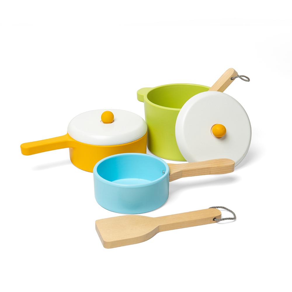 Bigjigs Toys Pots & Pans - Stainless Steel Kitchen Roleplay Set - Bigjigs - Fagan Toys