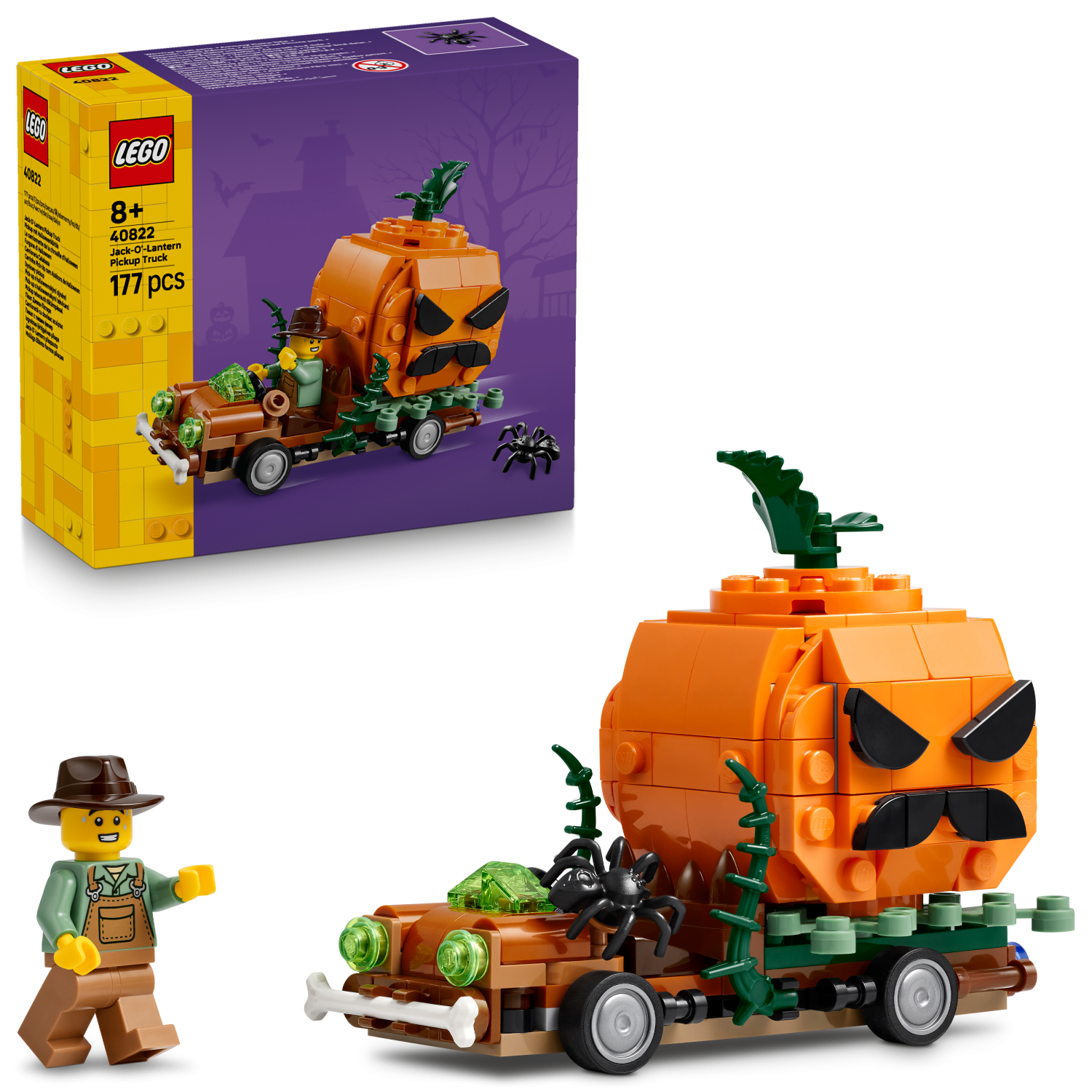 LEGO® Jack-O’-Lantern Pickup Truck Halloween Craft Toy Set 40822 -  - Fagan Toys