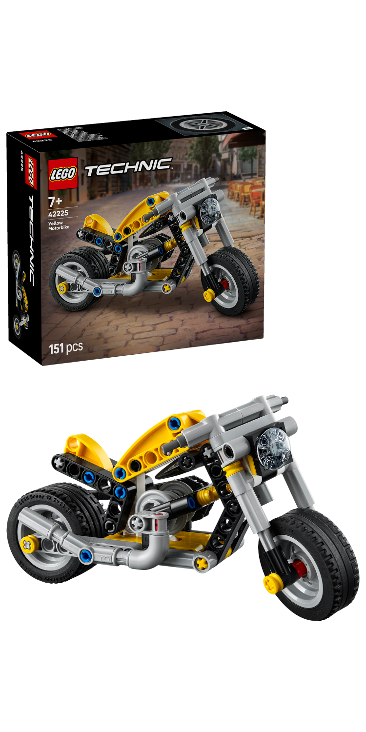 LEGO® Technic™ Yellow Motorcycle Toy Building Set 42225 - Lego - Fagan Toys