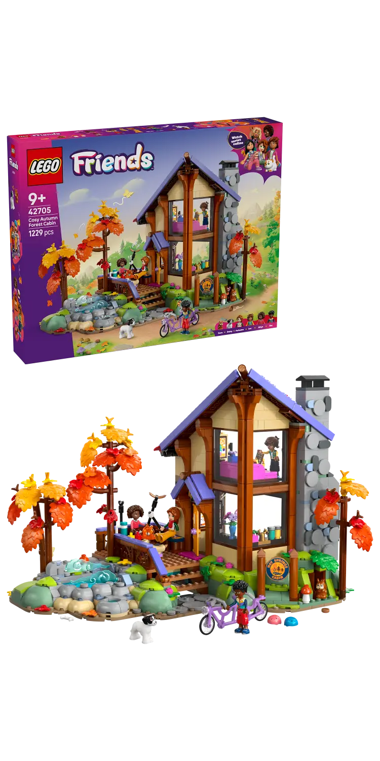 LEGO® Friends Cozy Fall Forest Cabin Building Toy 42705 -  - Fagan Toys
