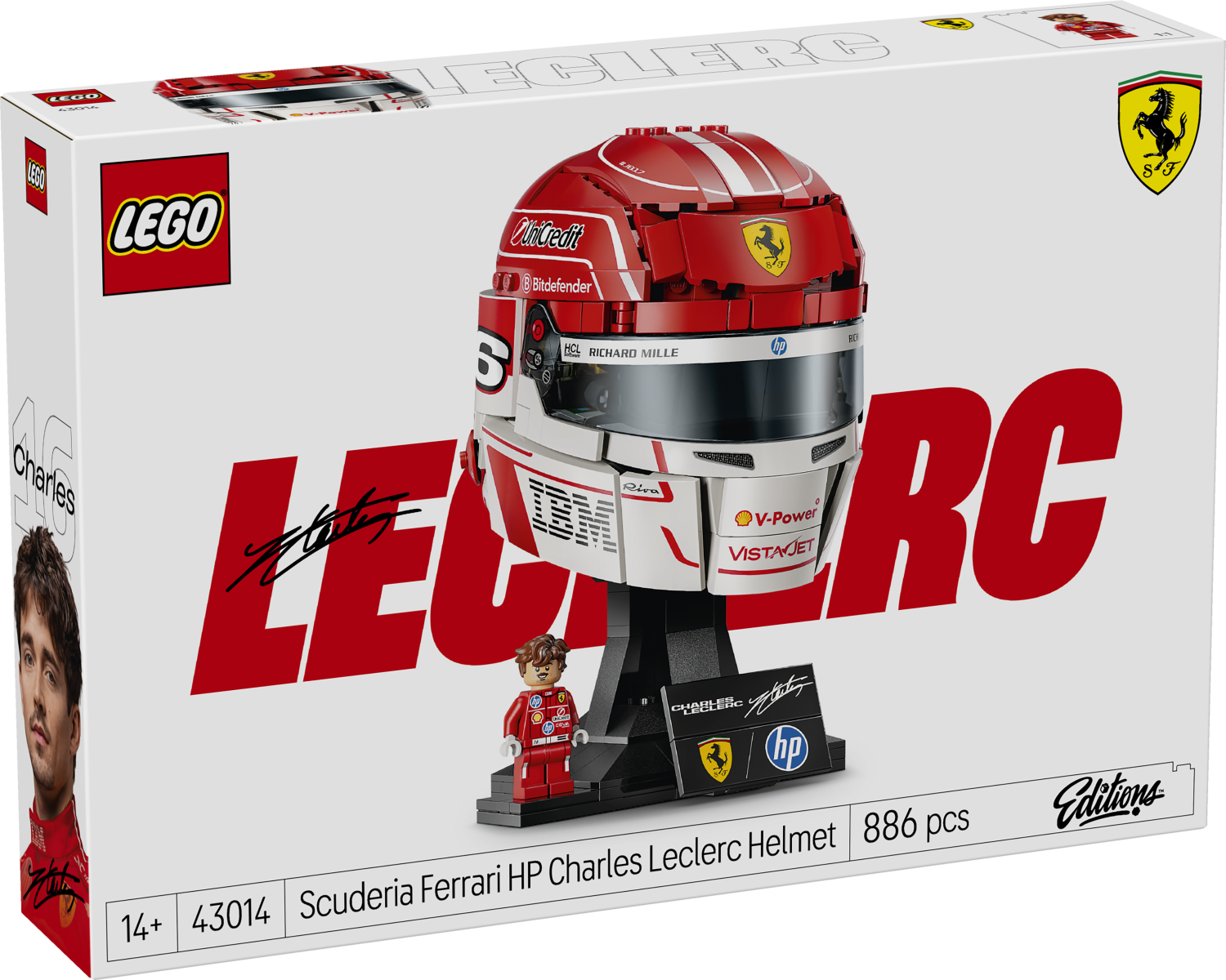 LEGO Editions Scuderia Ferrari HP Charles Leclerc Helmet 43014 -  - Fagan Toys